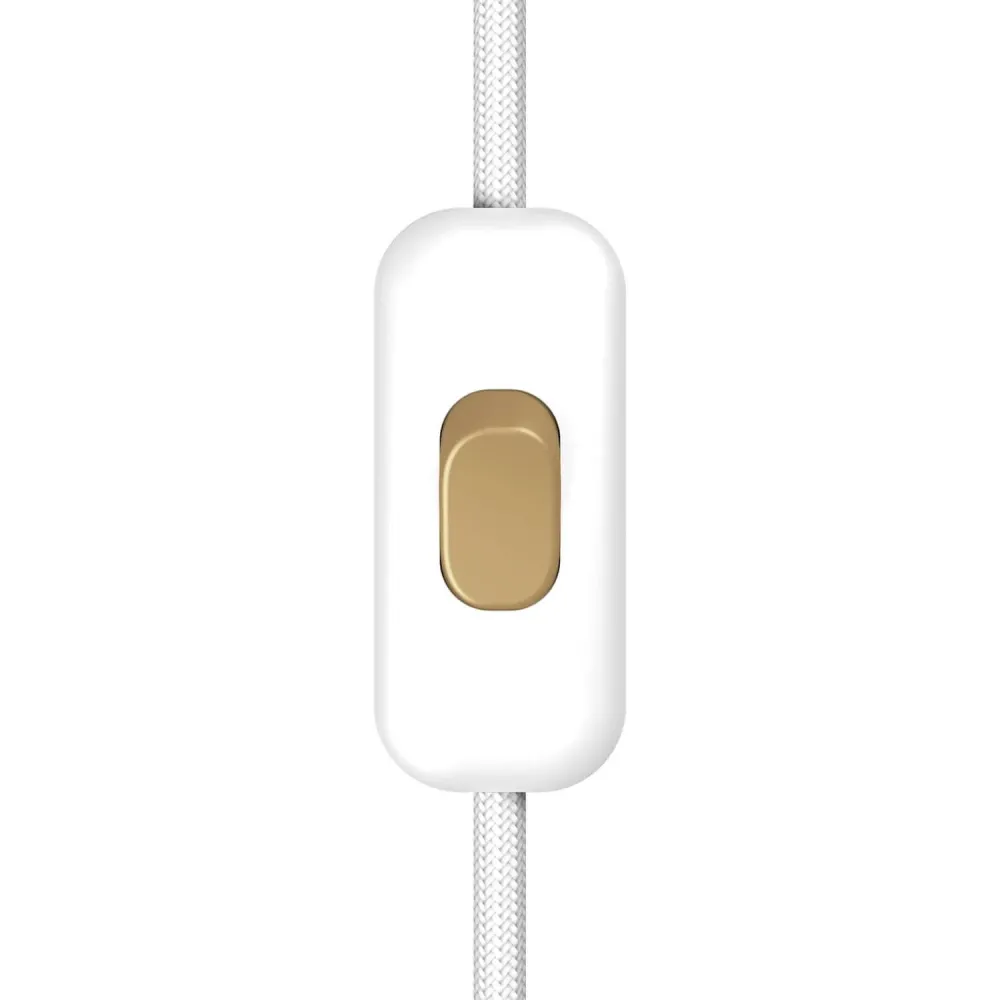 Interrupteur unipolaire Creative Switch blanc et bouton bronze