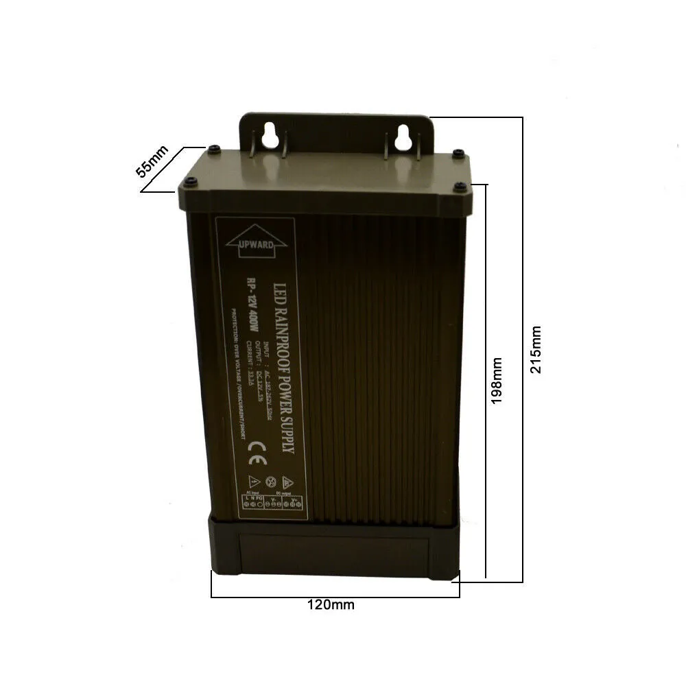 IP45 DC 12V 400W 33,3A imperméable extérieur LED Driver AC 190-240V ~1847