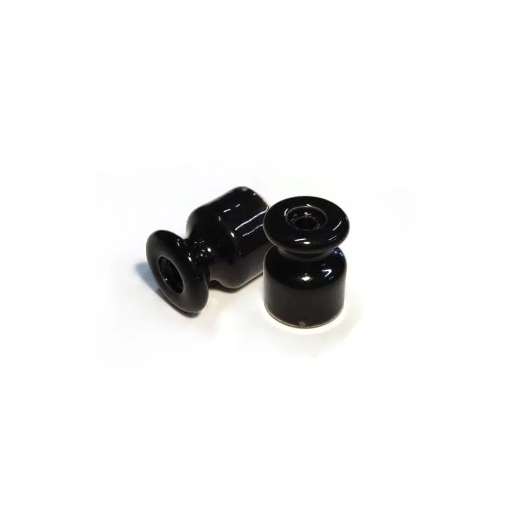 Isolateur en porcelaine pour installation murale 18 mm - Noir