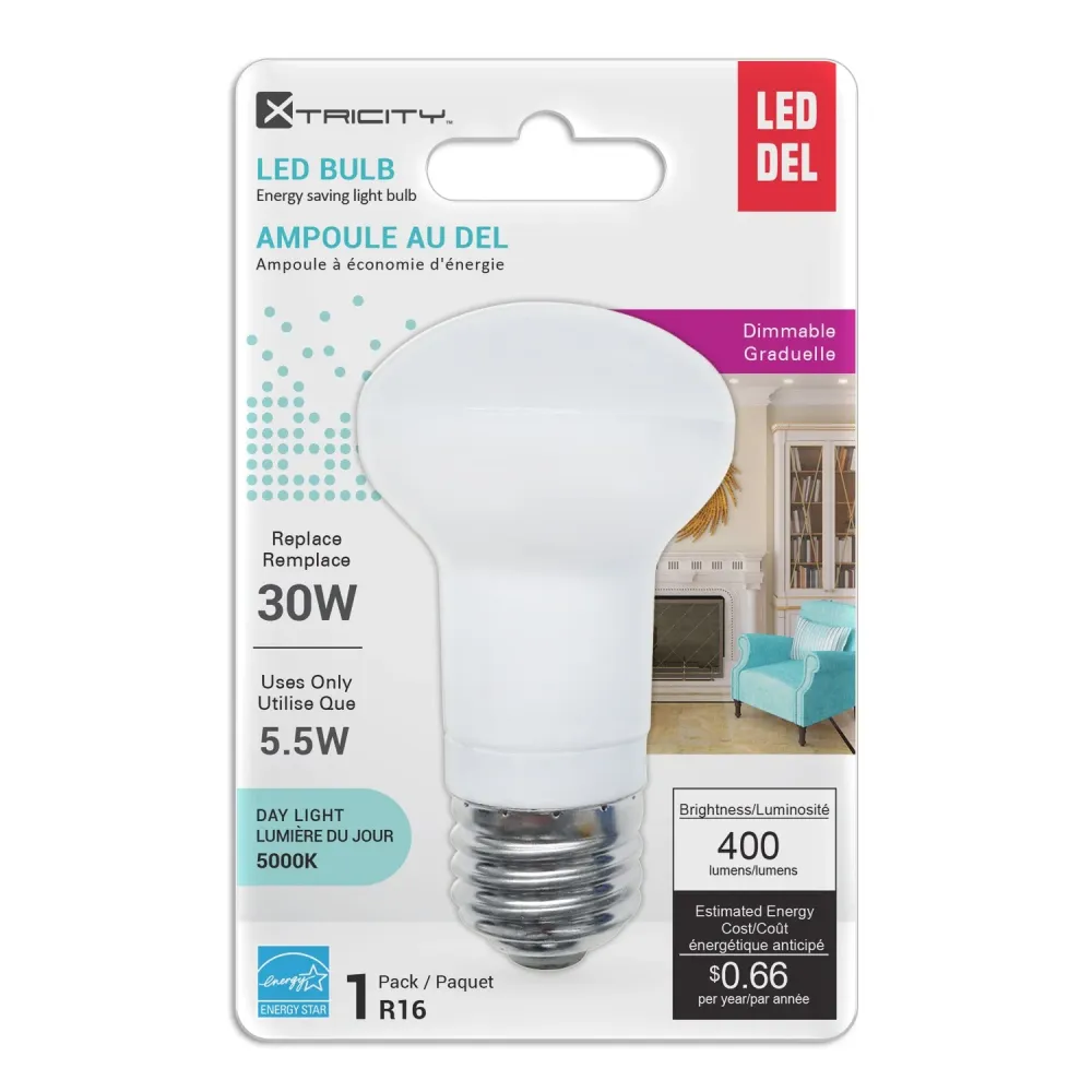 Xtricity Ampoule R16 Del Lumière du Jour Graduelle 5.5W Culot E26 JESSAR