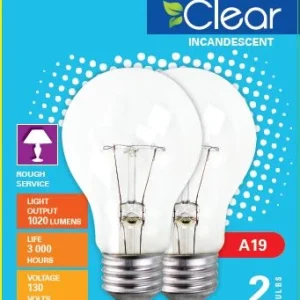 Xtricity 2 Ampoules Transparentes à Incandescence A19 100W Culot E26 JESSAR