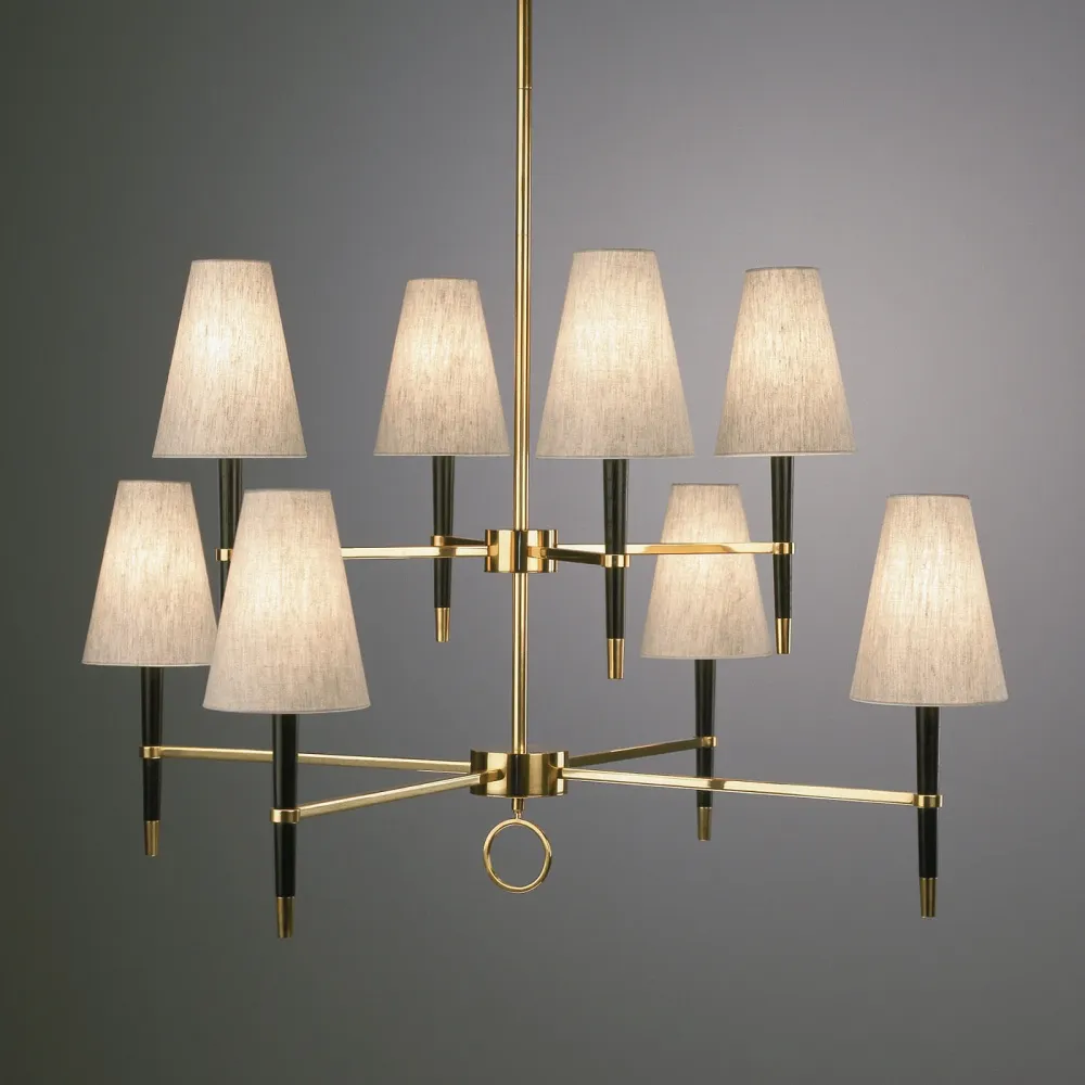 Jonathan Adler Lustre à 8 Lampes Chandelier Ventana | Or & Noir