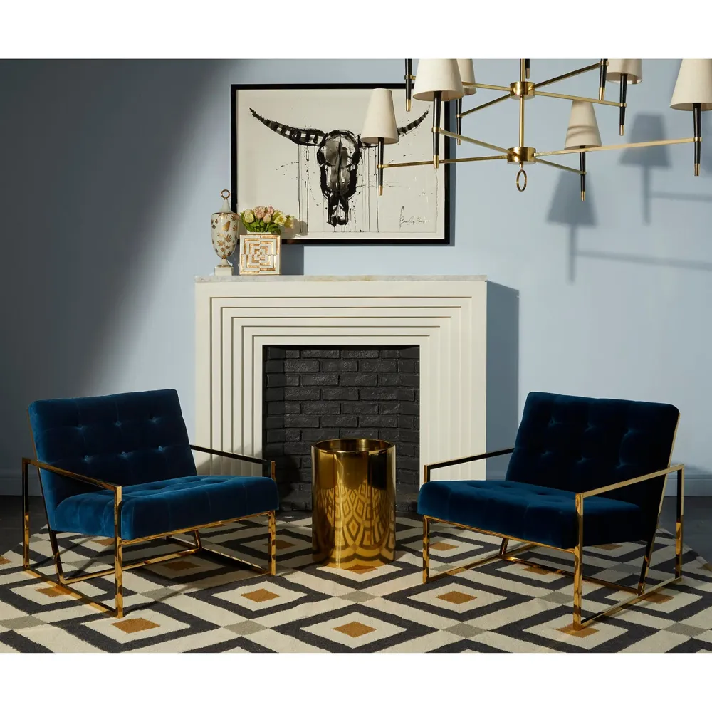 Jonathan Adler Lustre à 8 Lampes Chandelier Ventana | Or & Noir