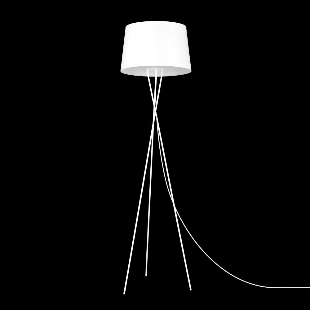 Lampadaire Kaja Remi Blanc 1L, douille E27, hauteur 174 cm