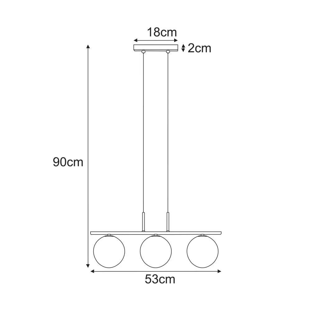 Suspension linéaire Kaja Aura 3L G9 H 90,0 cm