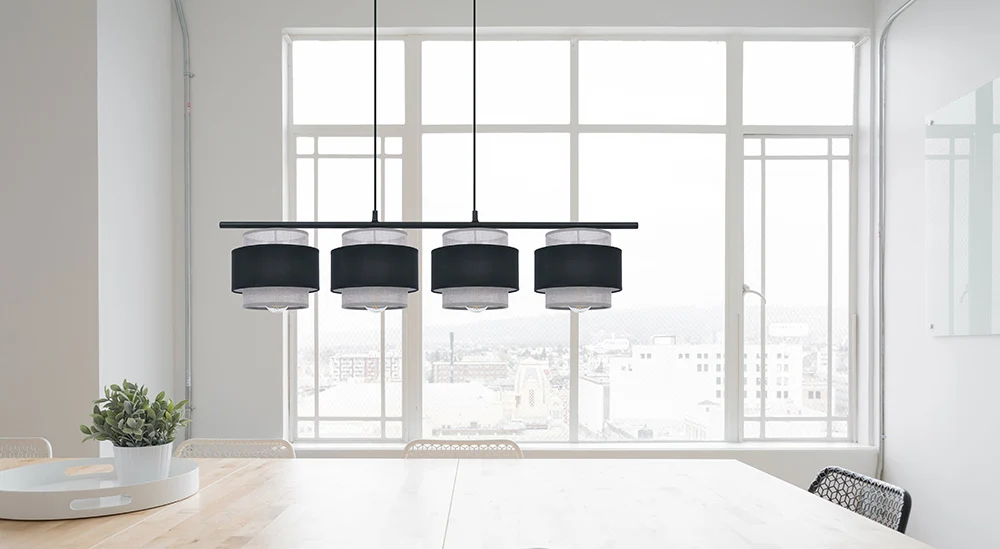 Suspension linéaire Kaja Etela 4L, douille E27, hauteur 100 cm