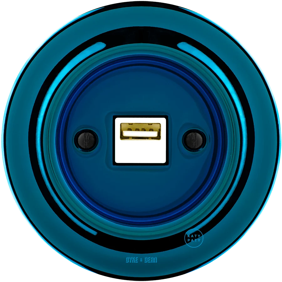 CHARGEUR USB MURAL EN PORCELAINE BLEU FONCÉ KATY PATY