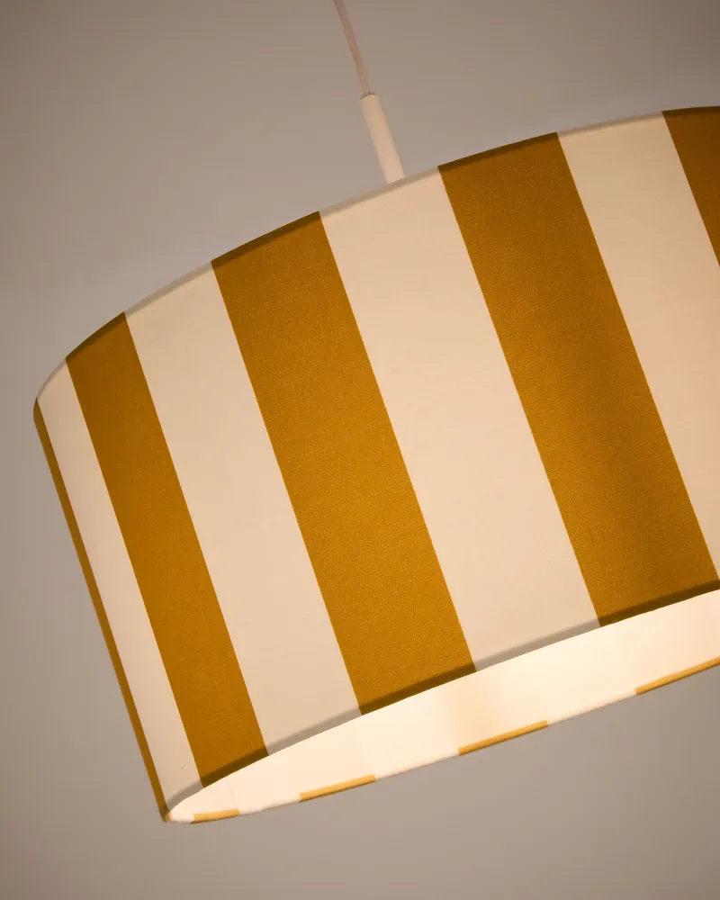 Abat-jour pour plafonnier Ciral à rayures jaune et blanc Ø 40 cm Kave Home Mauritius Mu