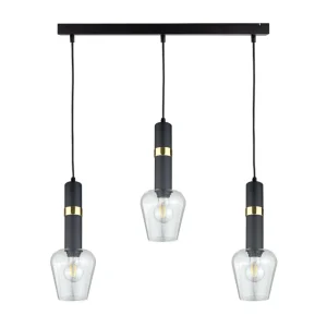 Suspension linéaire Keter Lighting Verbum 3L, douille E27, hauteur 120 cm Black