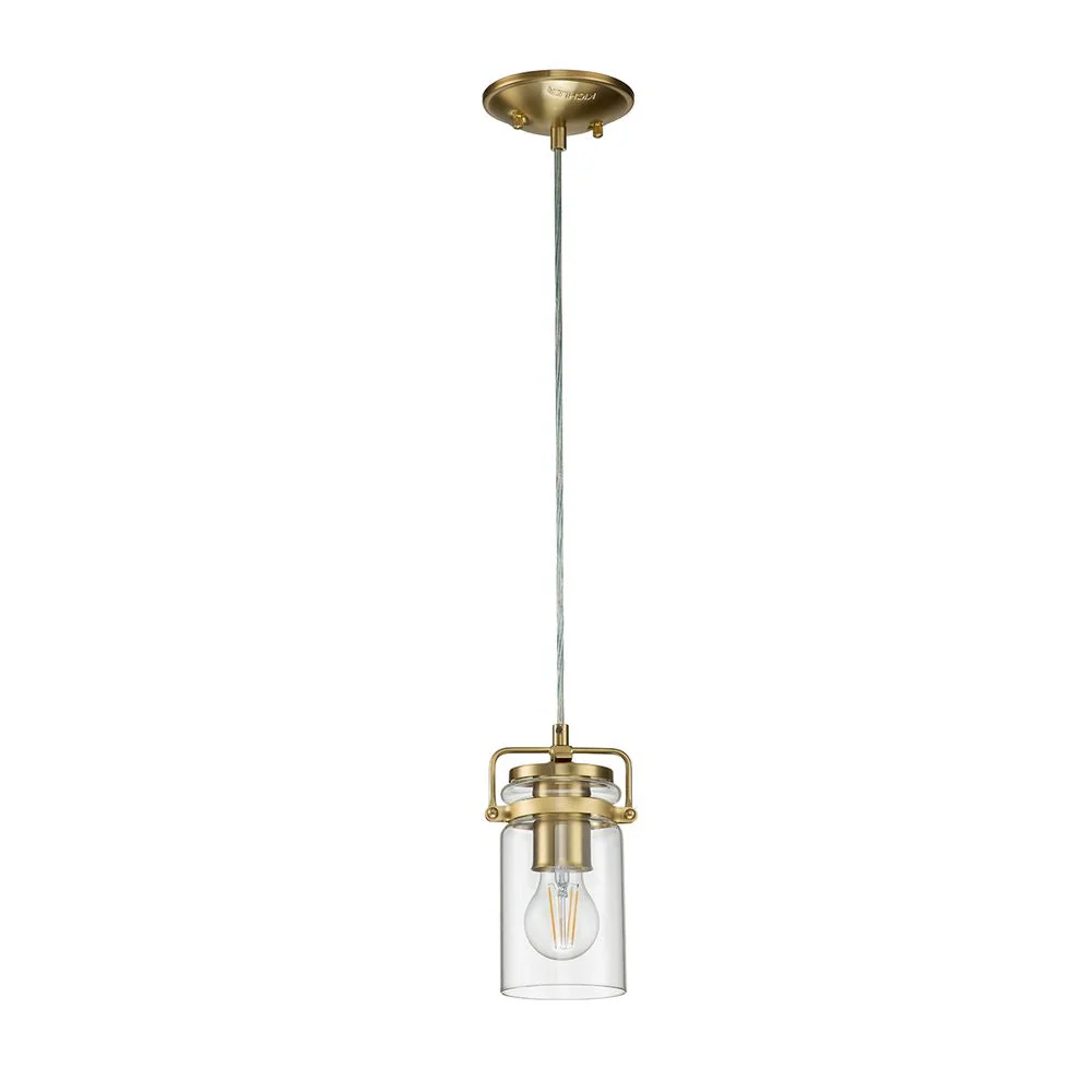 Lampe à suspension Kichler (KL-BRINLEY-MP-BB) Brinley acier, verre clair E27