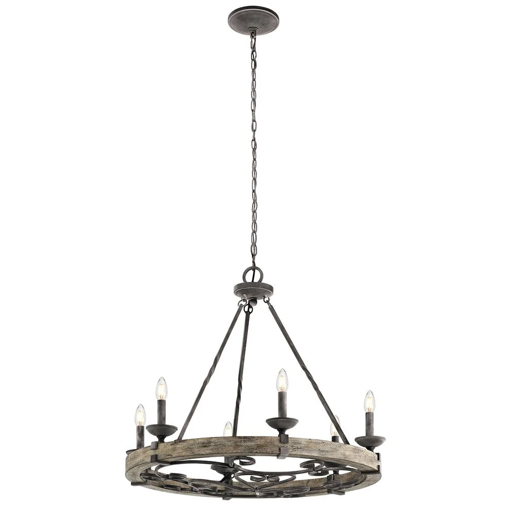 Lustre Kichler (KL-TAULBEE6) Taulbee en placage bois E14 6L