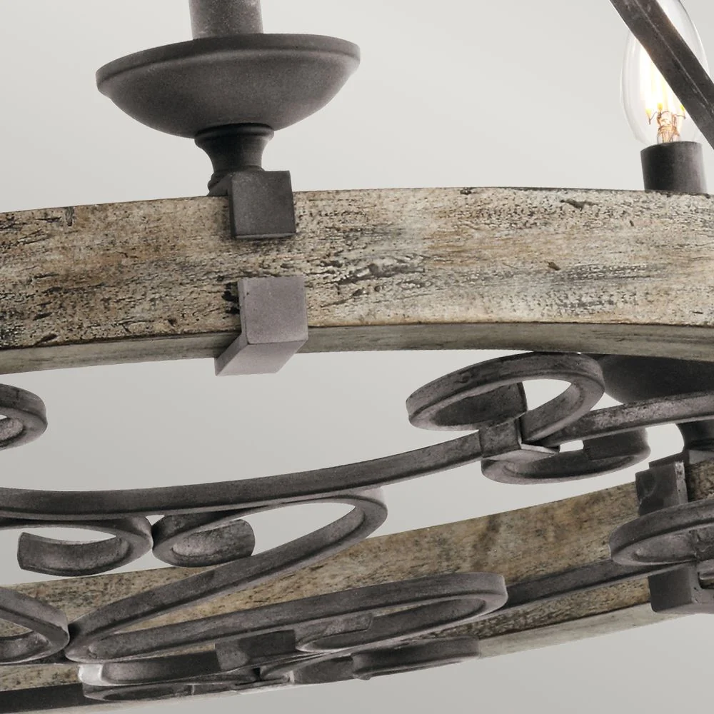 Lustre Kichler (KL-TAULBEE6) Taulbee en placage bois E14 6L