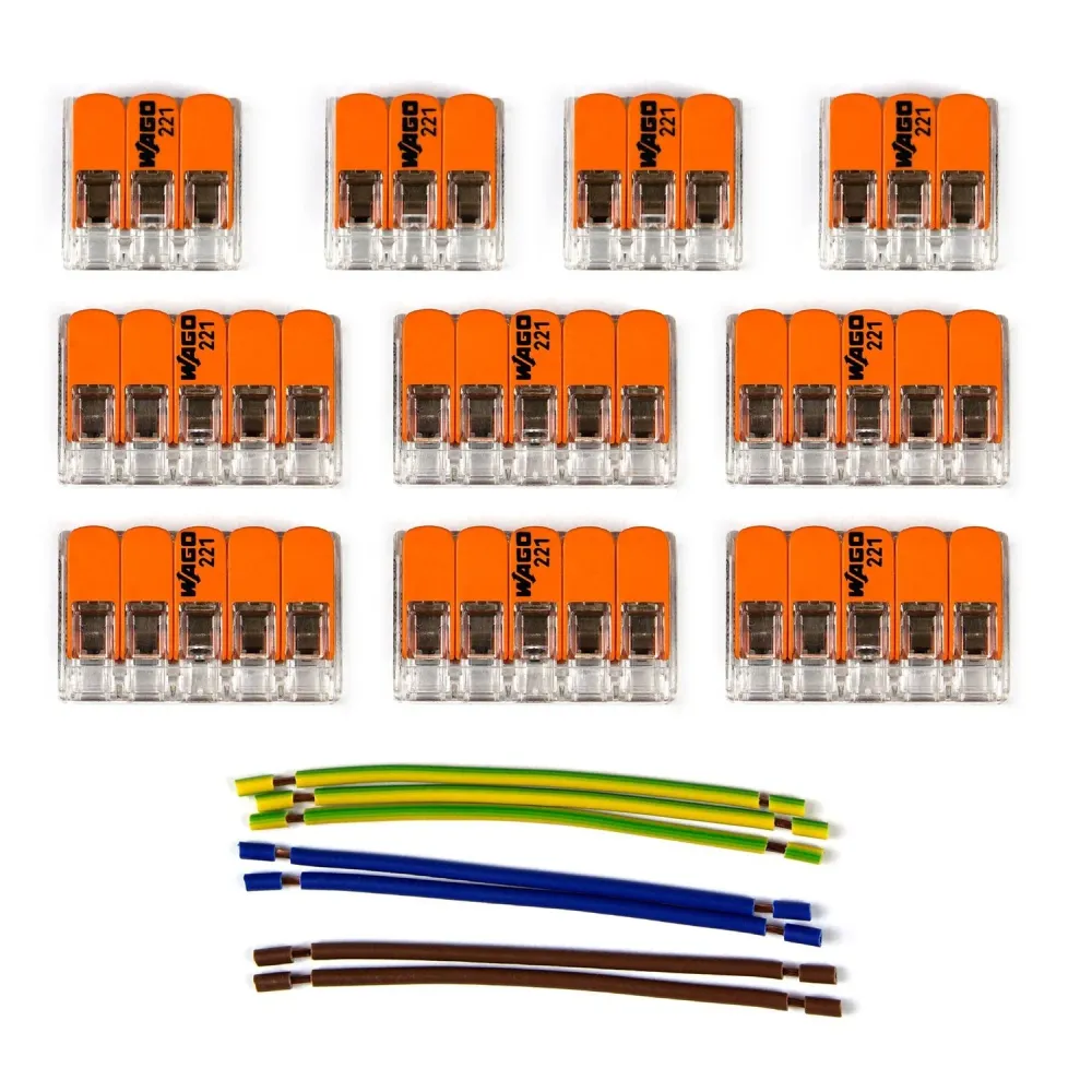 Kit de connexion WAGO compatible avec câble 3x pour pavillon à 8 trous