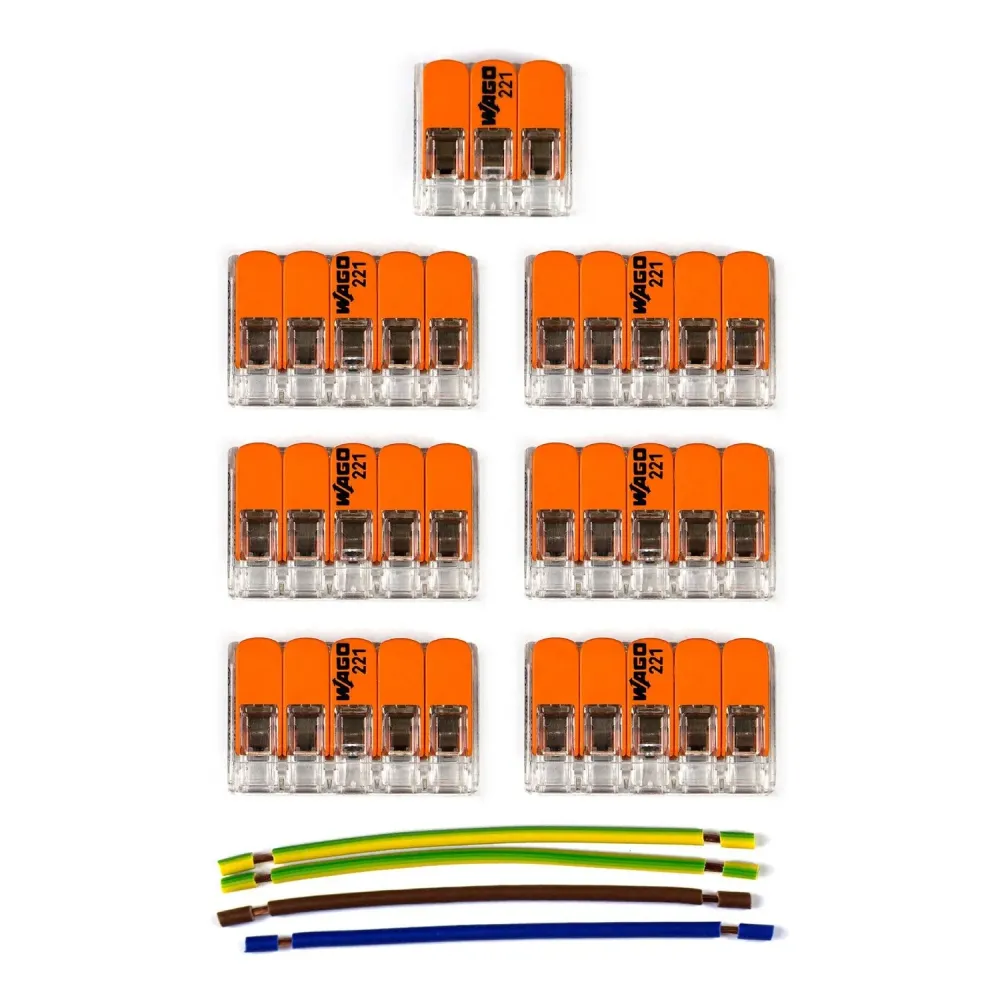 Kit de connexion WAGO compatible avec câble 3x pour pavillon à 7 trous