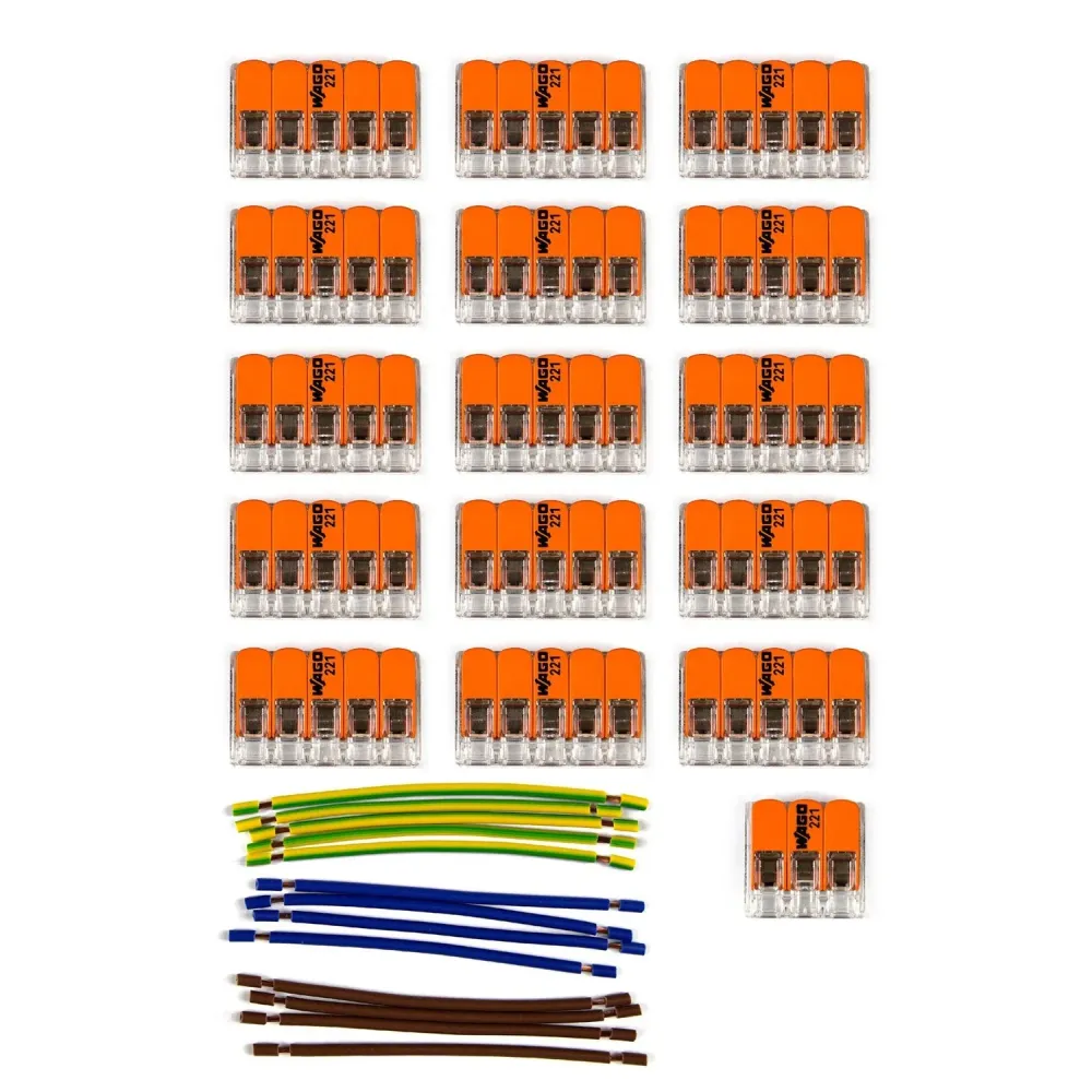 Kit de connexion WAGO compatible avec câble 3x pour pavillon à 15 trous
