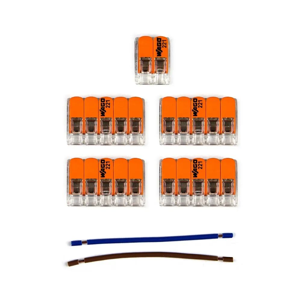 Kit de connexion WAGO compatible avec câble 2x pour pavillon à 6 trous