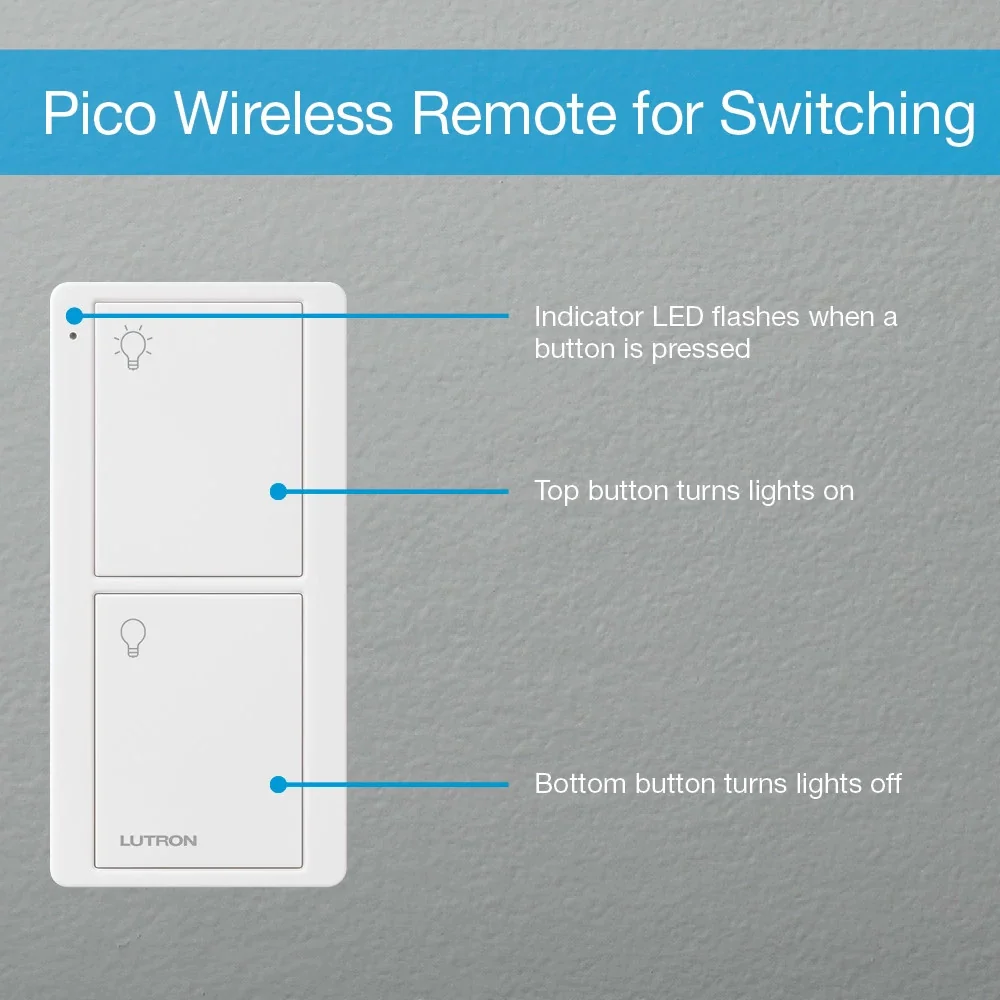 Kit d'interrupteur intelligent et de télécommande Lutron Caseta, P-PKG1WS-WH*