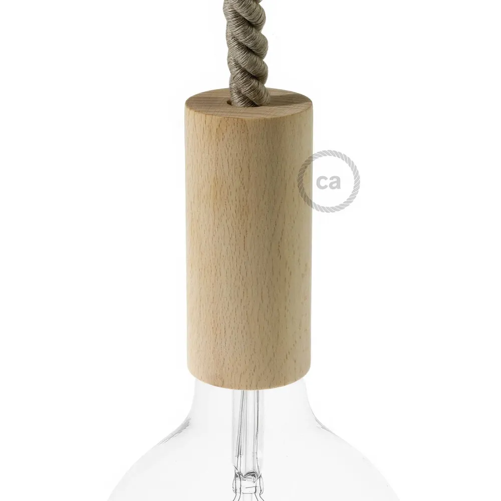 Kit douille E26 XL en bois pour cordes - Neutre