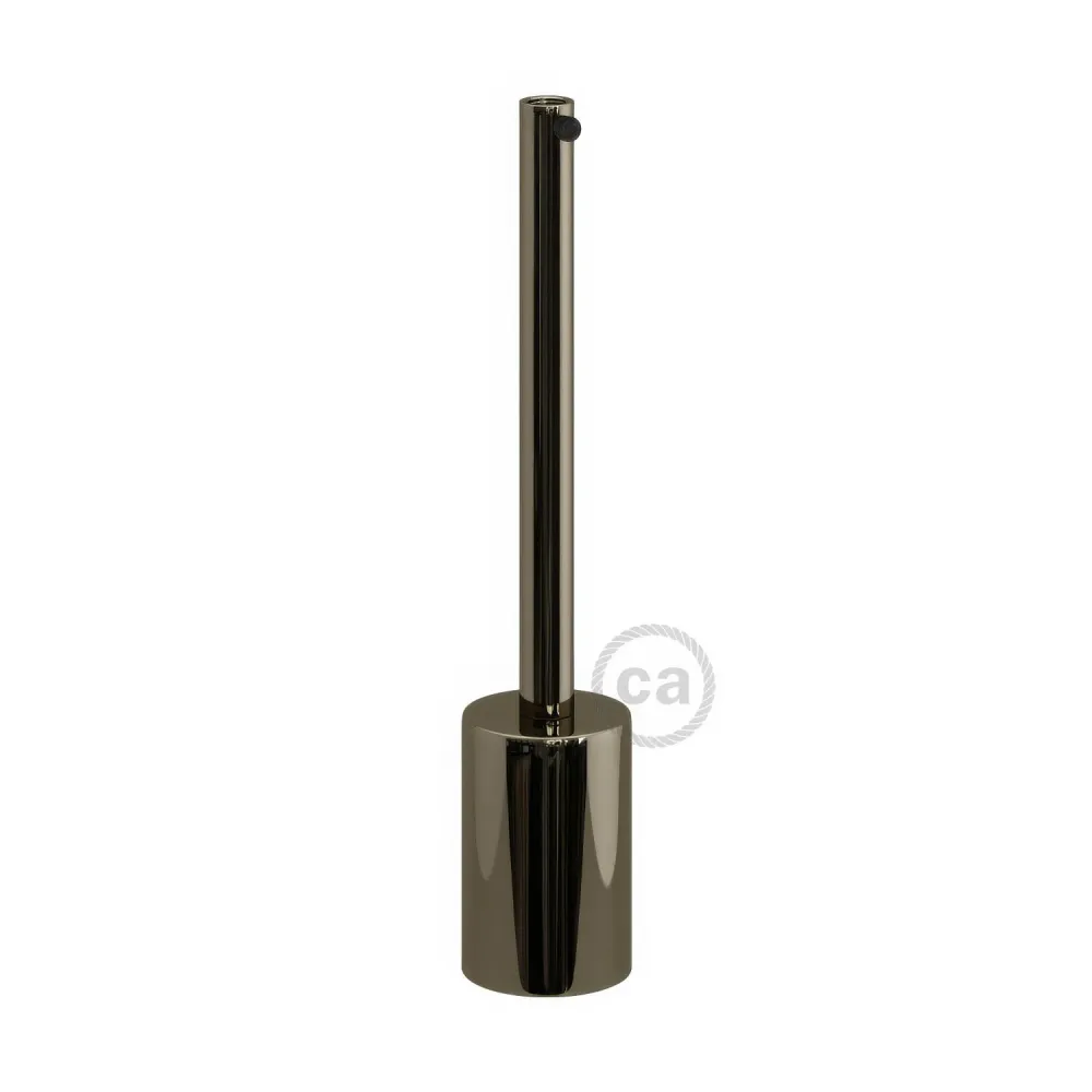 Kit douille E27 cylindrique en métal avec serre-câble de 15 cm - Noir perle