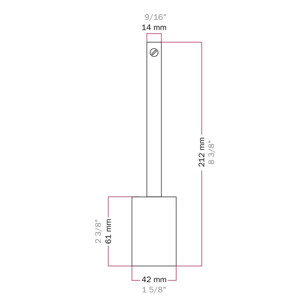 Kit douille E27 cylindrique en métal avec serre-câble de 15 cm - Noir perle