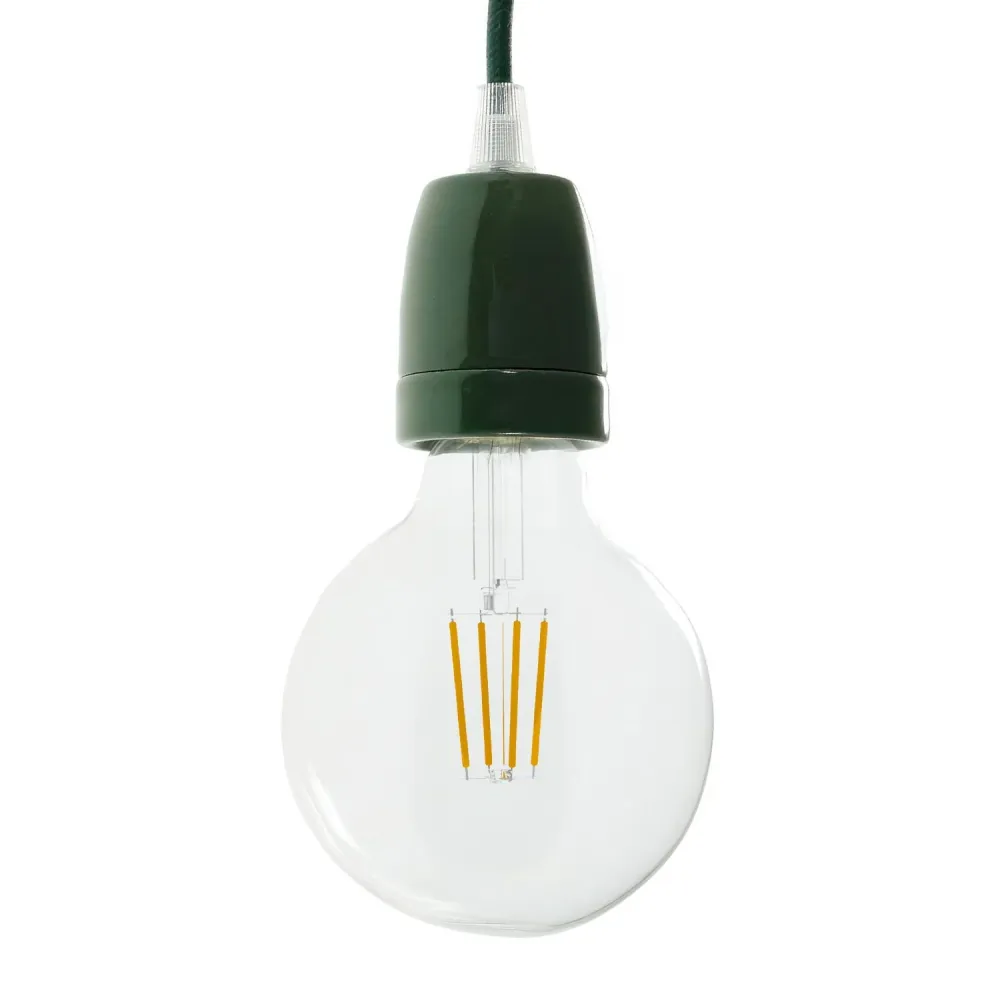 Kit douille E27 en porcelaine - Vert