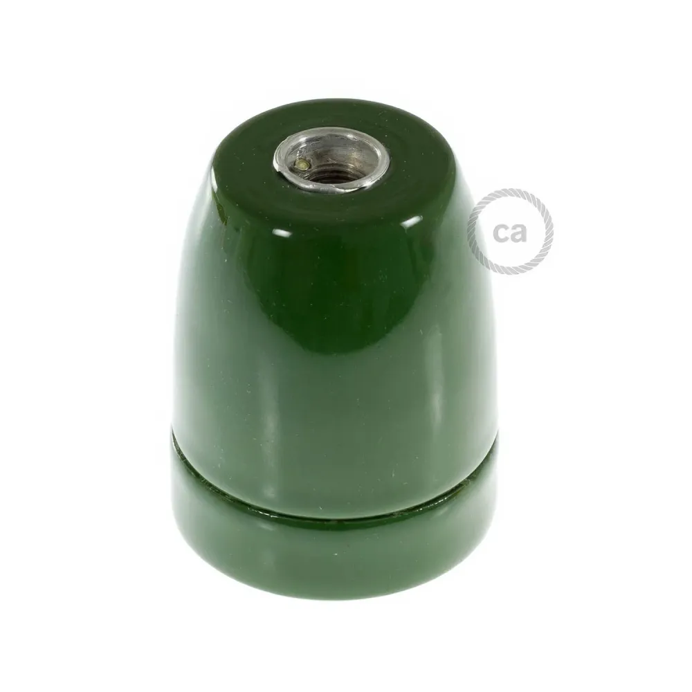 Kit douille E27 en porcelaine - Vert