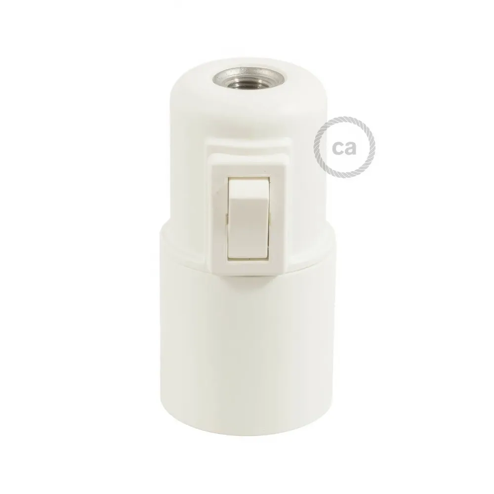 Kit douille E27 en thermoplastique avec interrupteur - Blanc