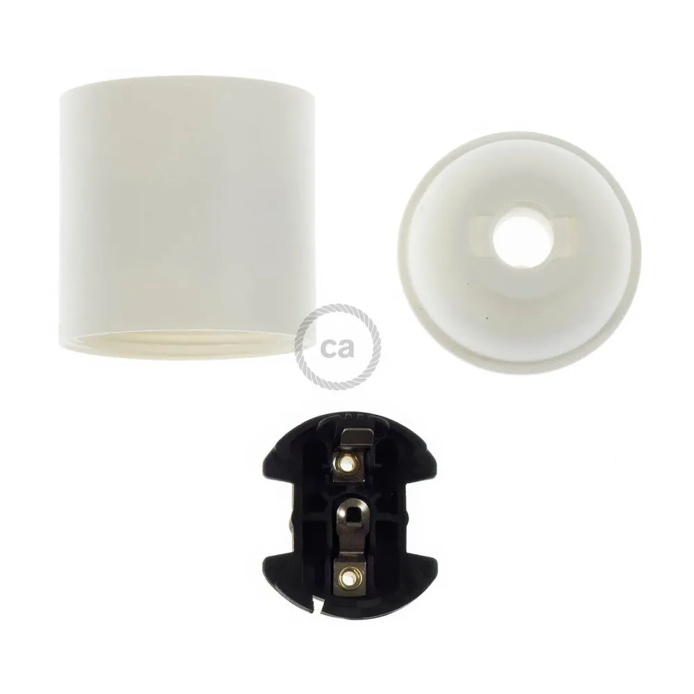 Kit douille E27 en thermoplastique - Blanc