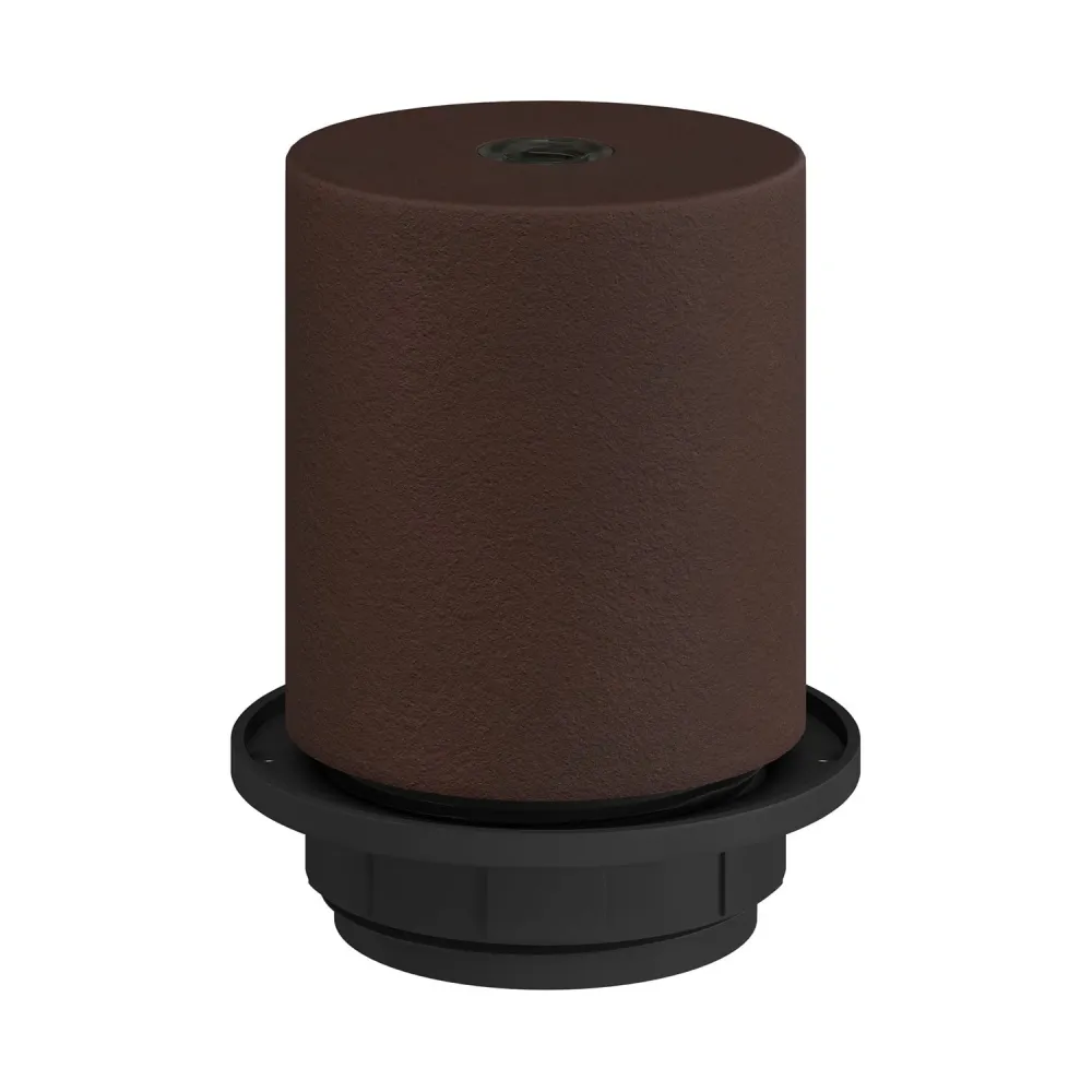 Kit douille métal semi-filetée E26 avec serre-câble dissimulé - Finition rouille foncé