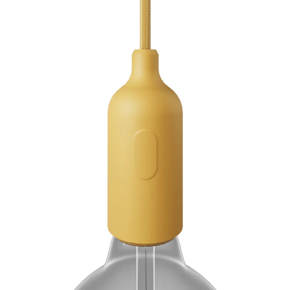 Kit douille silicone E26 avec interrupteur et serre-câbles cachés - Jaune moutarde