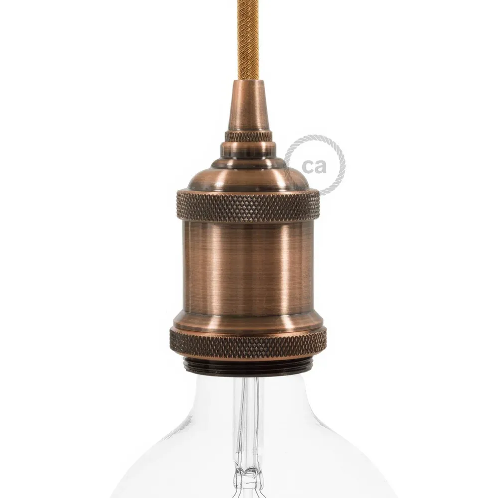 Kit douille vintage à simple collet E26 - Cuivre