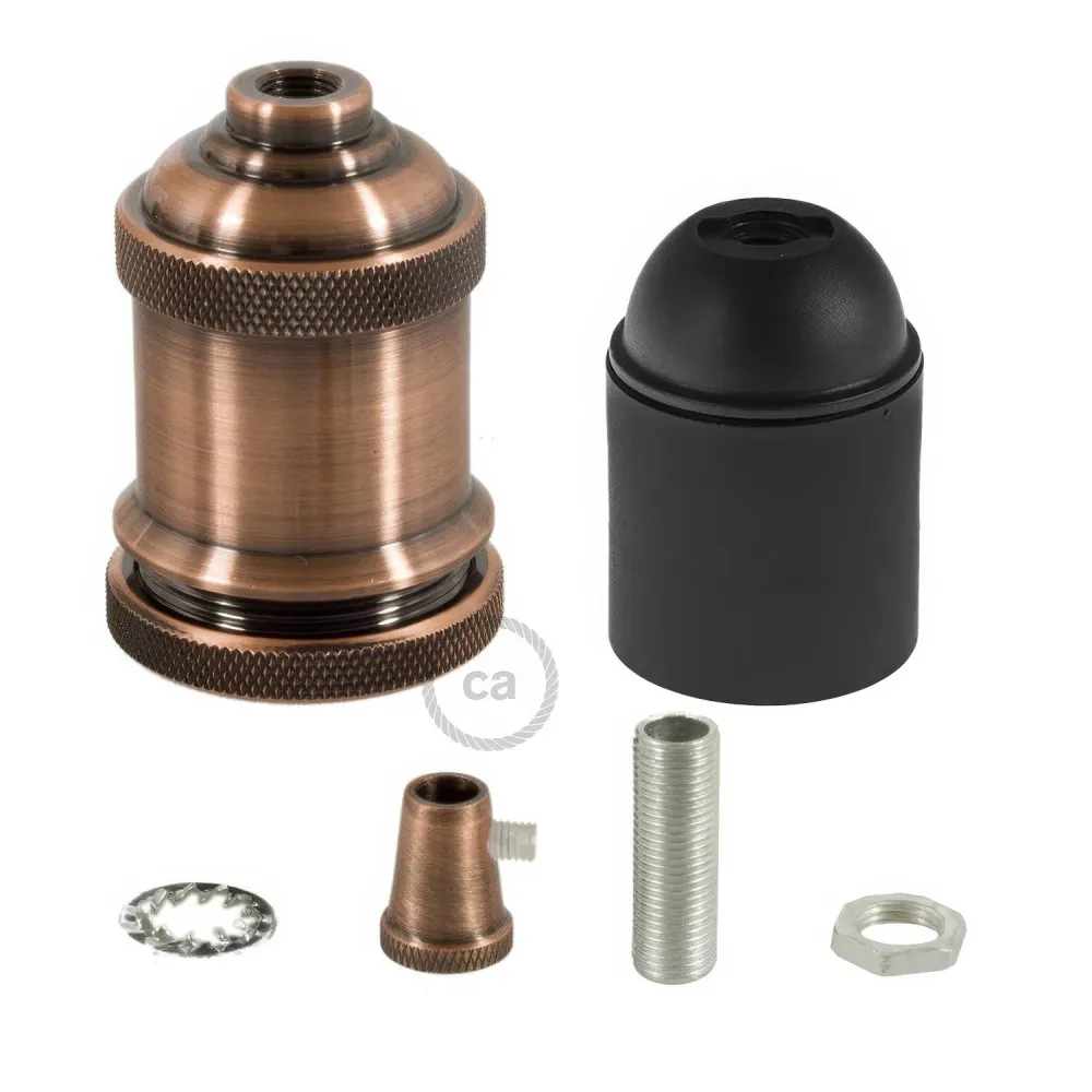 Kit douille vintage à simple collet E26 - Cuivre