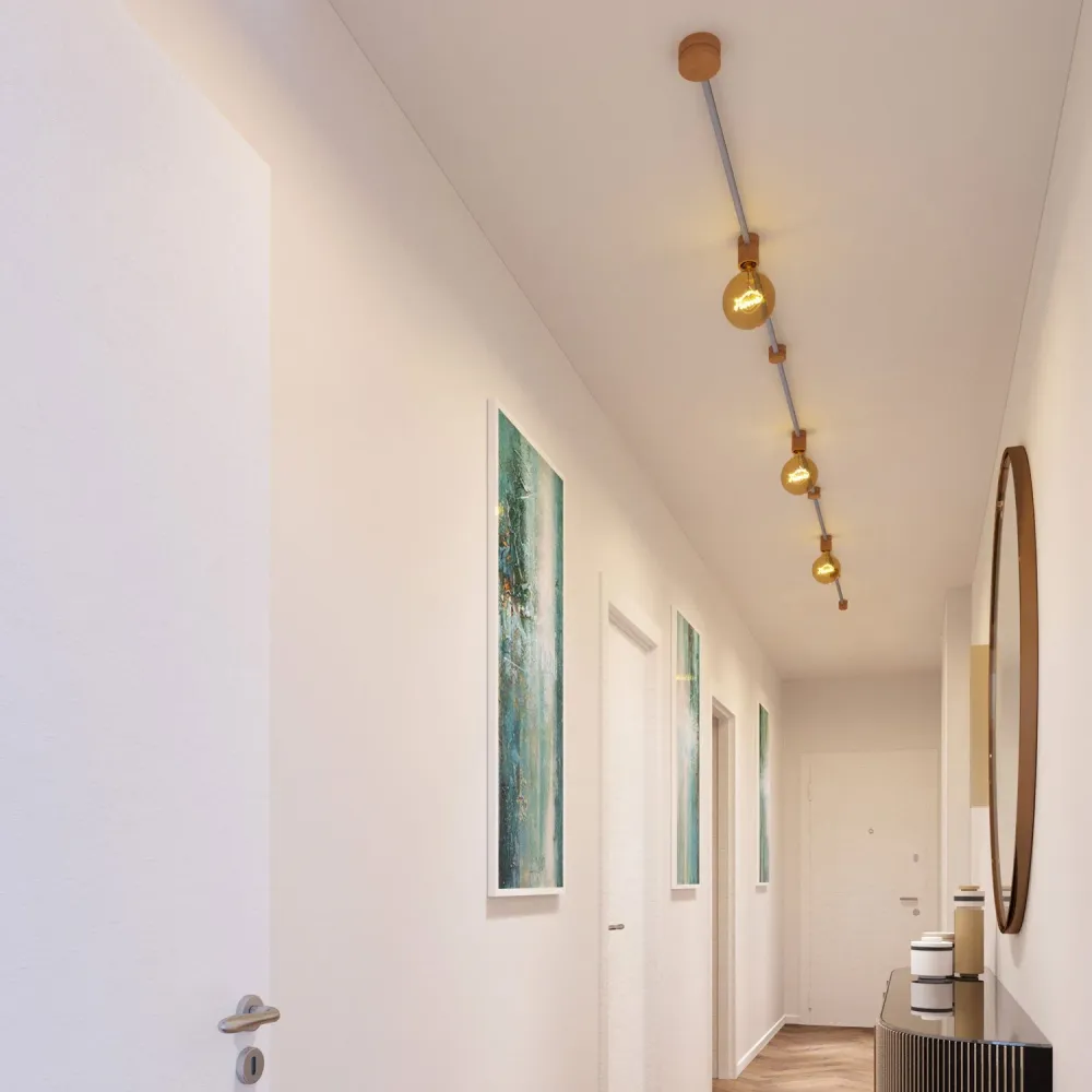 Kit Filé Linear - avec câble CZ04 de 5 m pour guirlande lumineuse et 7 éléments en bois pour intérieur