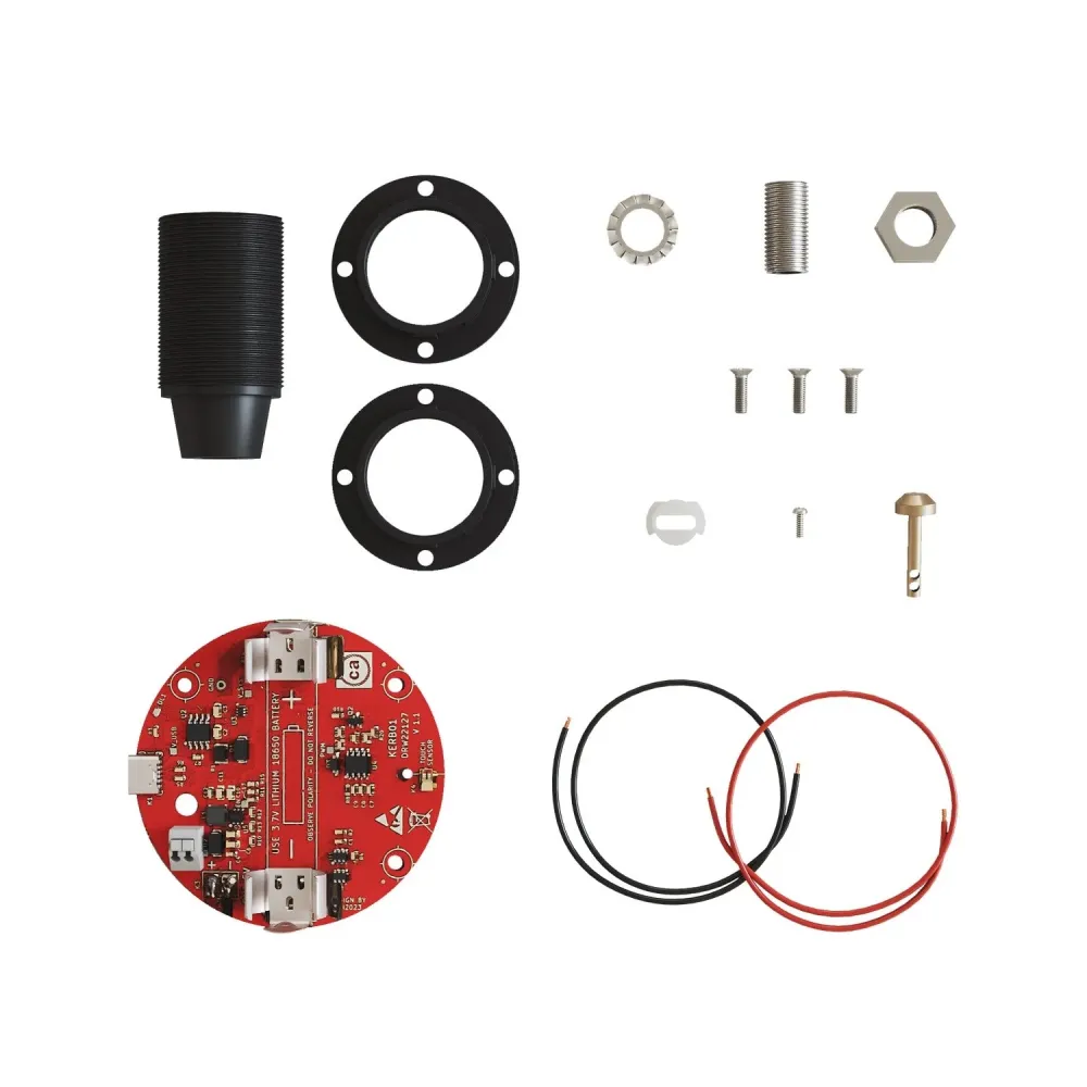 Kit électronique pour lampes à batterie 5V USB-C avec douille E14 filetée - Noir