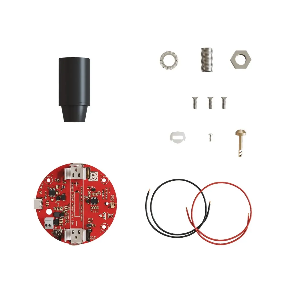 Kit électronique pour lampes à batterie 5V USB-C avec douille E14 lisse - Noir