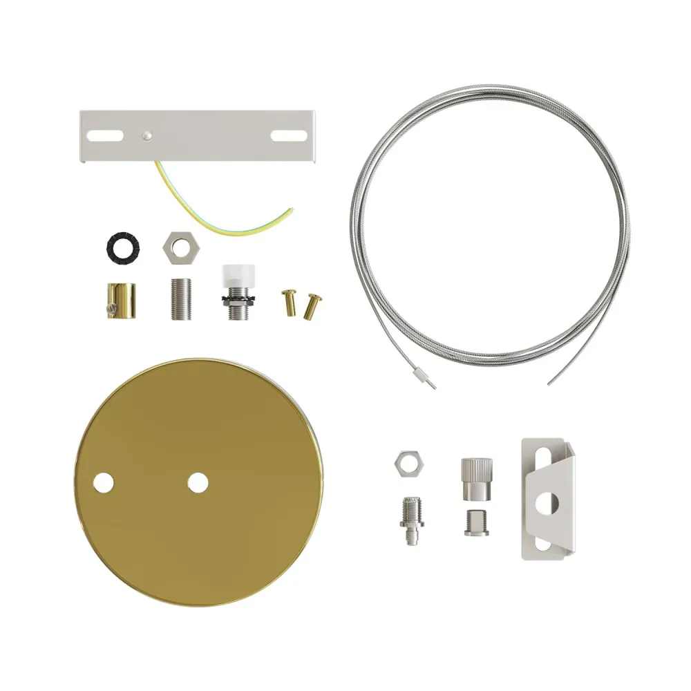Kit Pavillon Ø 120 mm avec suspension en acier et balancier micrométrique - Laiton