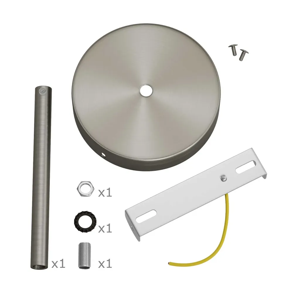 Kit pavillon cylindrique en métal avec serre-câble de 15 cm - Titane satiné
