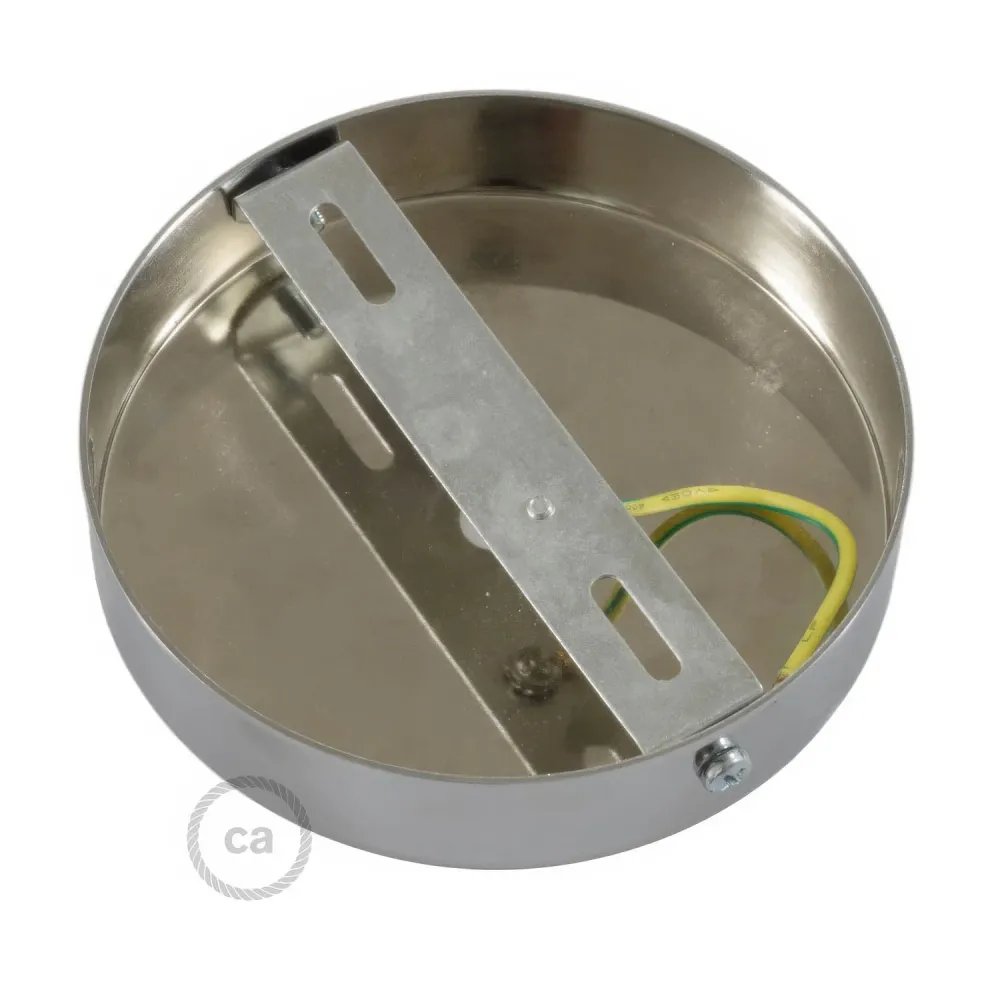 Kit pavillon cylindrique en métal avec serre-câble de 15 cm - Titane satiné