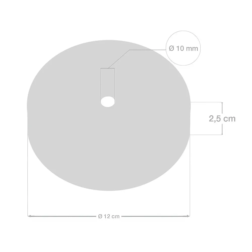 Kit pavillon cylindrique en métal avec serre-câble de 15 cm - Titane satiné