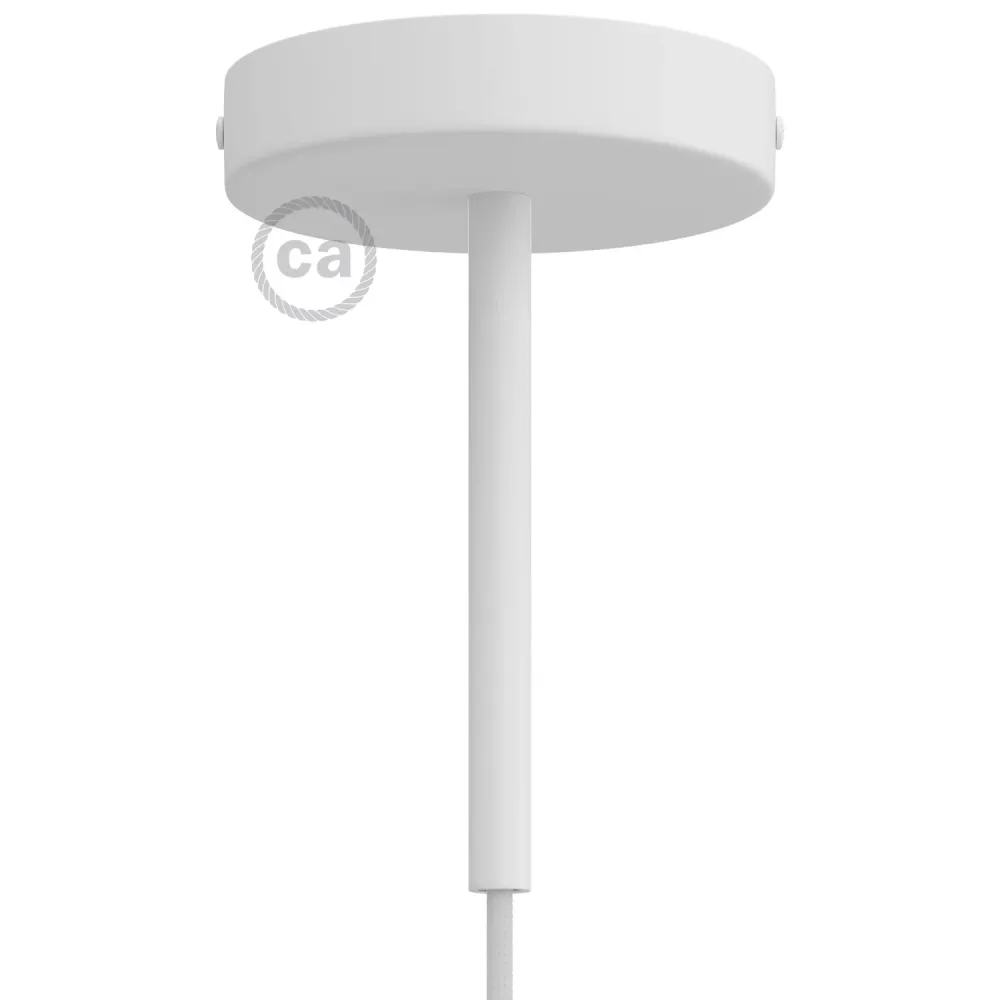 Kit pavillon cylindrique en métal avec serre-câble de 15 cm - Blanc mat