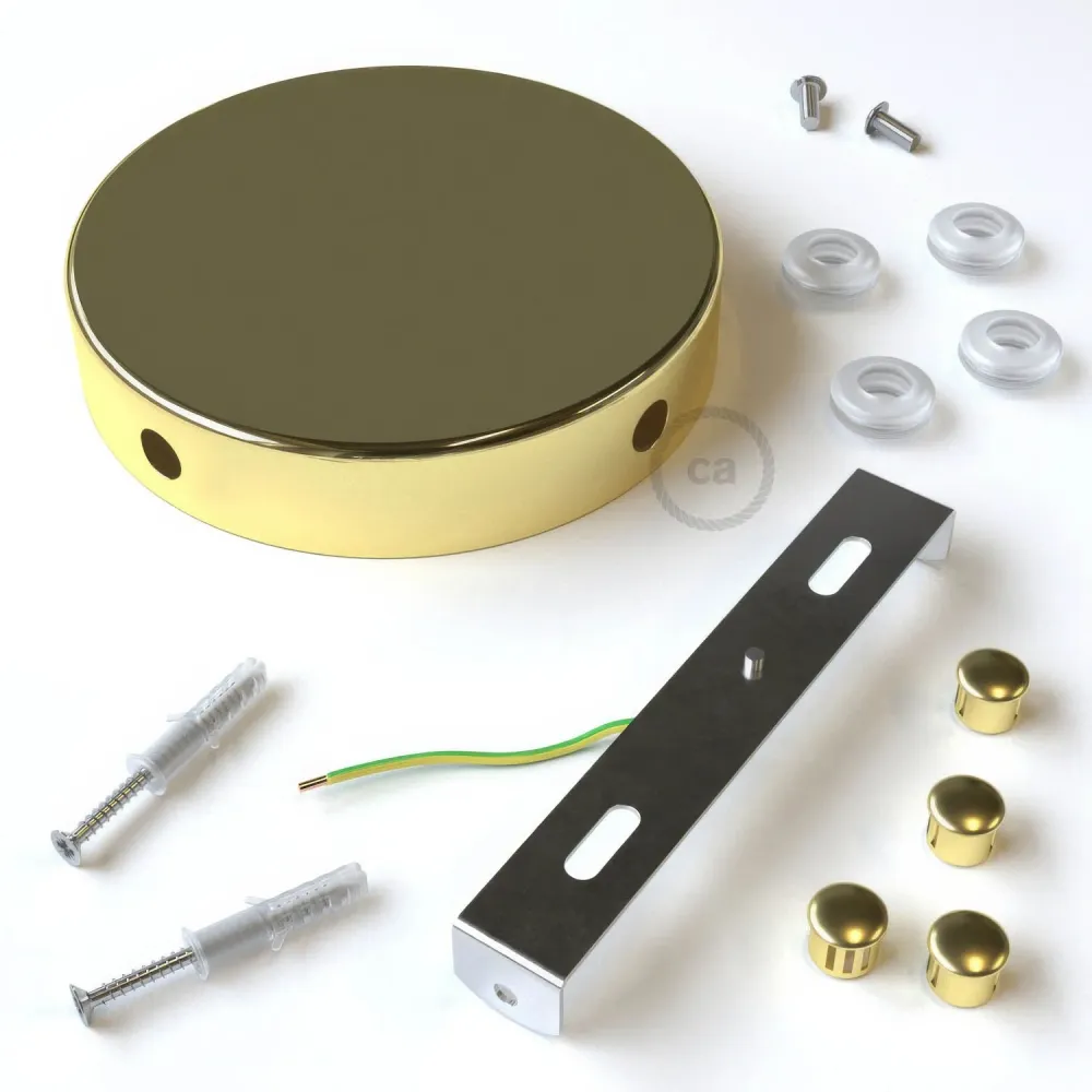 Kit pavillon cylindrique en métal à 4 trous latéraux (boîte de dérivation) - Laiton