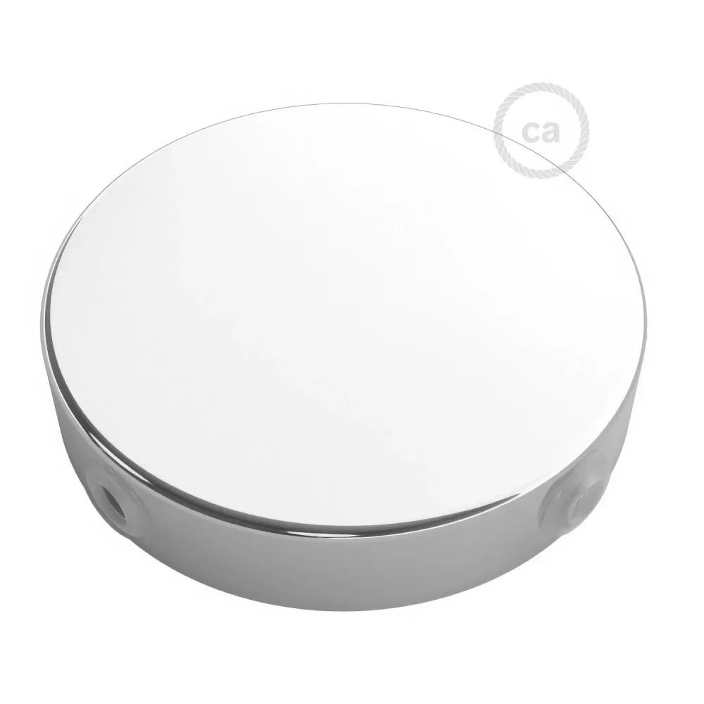 Kit pavillon cylindrique en métal à 4 trous latéraux (boîte de dérivation) - Chrome