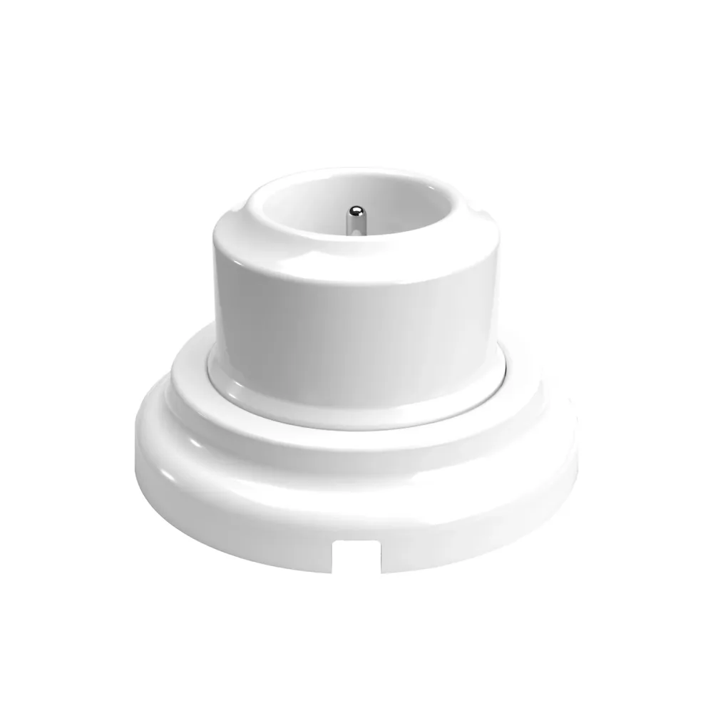 Kit prise murale de type français et base en porcelaine - Blanc