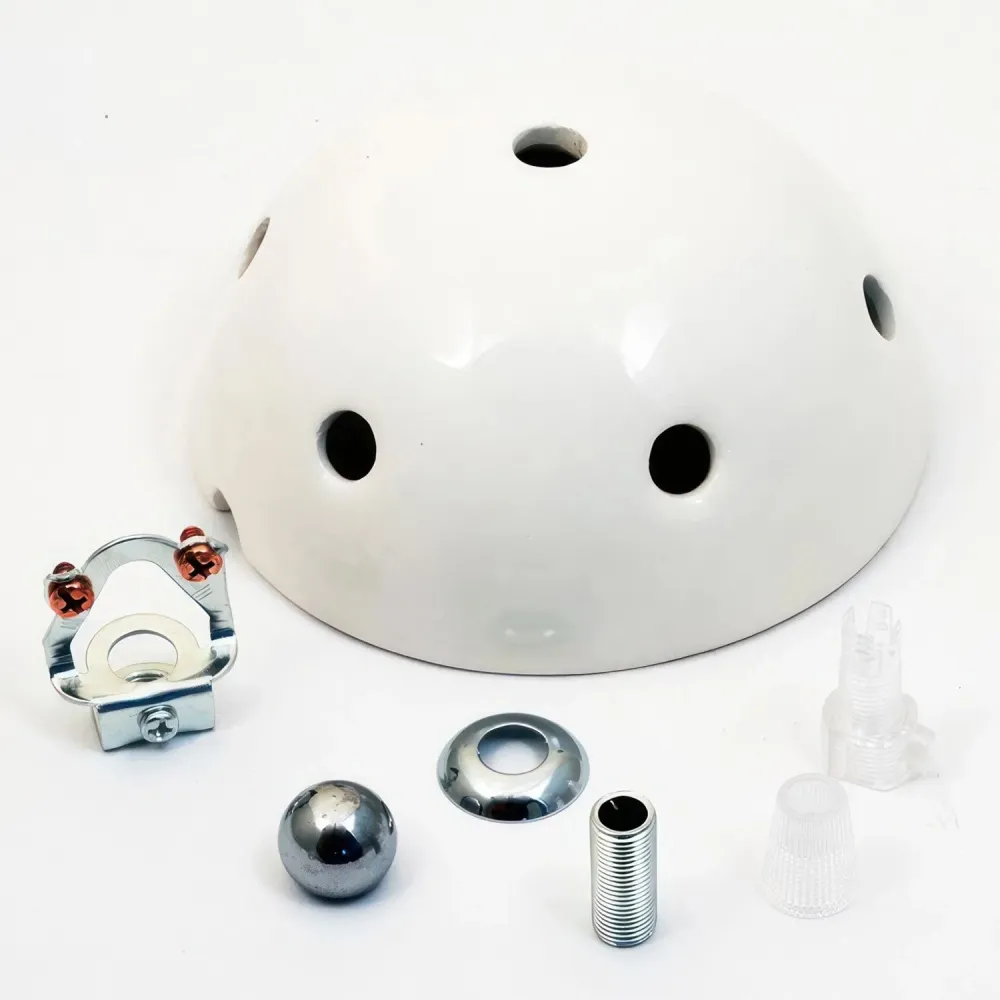 Kit rosace en céramique à 6 trous - Blanc