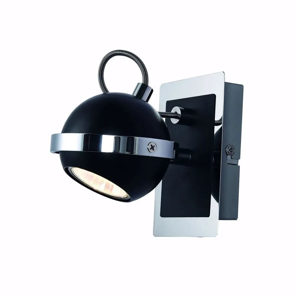 Applique murale Lamkur Marc en acier noir GU10 H 14 cm