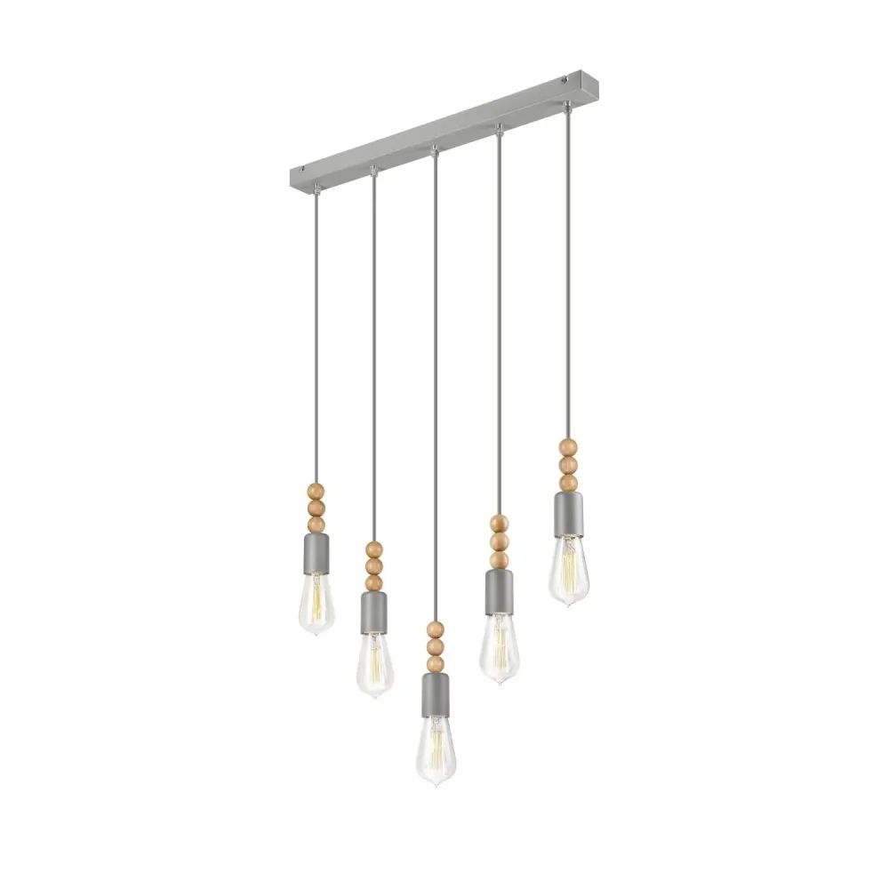 Suspension Lamkur Simon en acier blanc E27 H 94 cm White