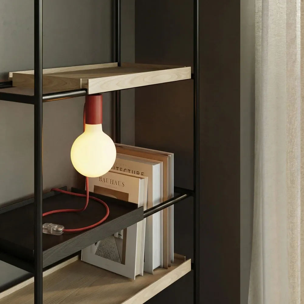 Lampada magnetica plug- con attacco E27 e spina UK - Rosso