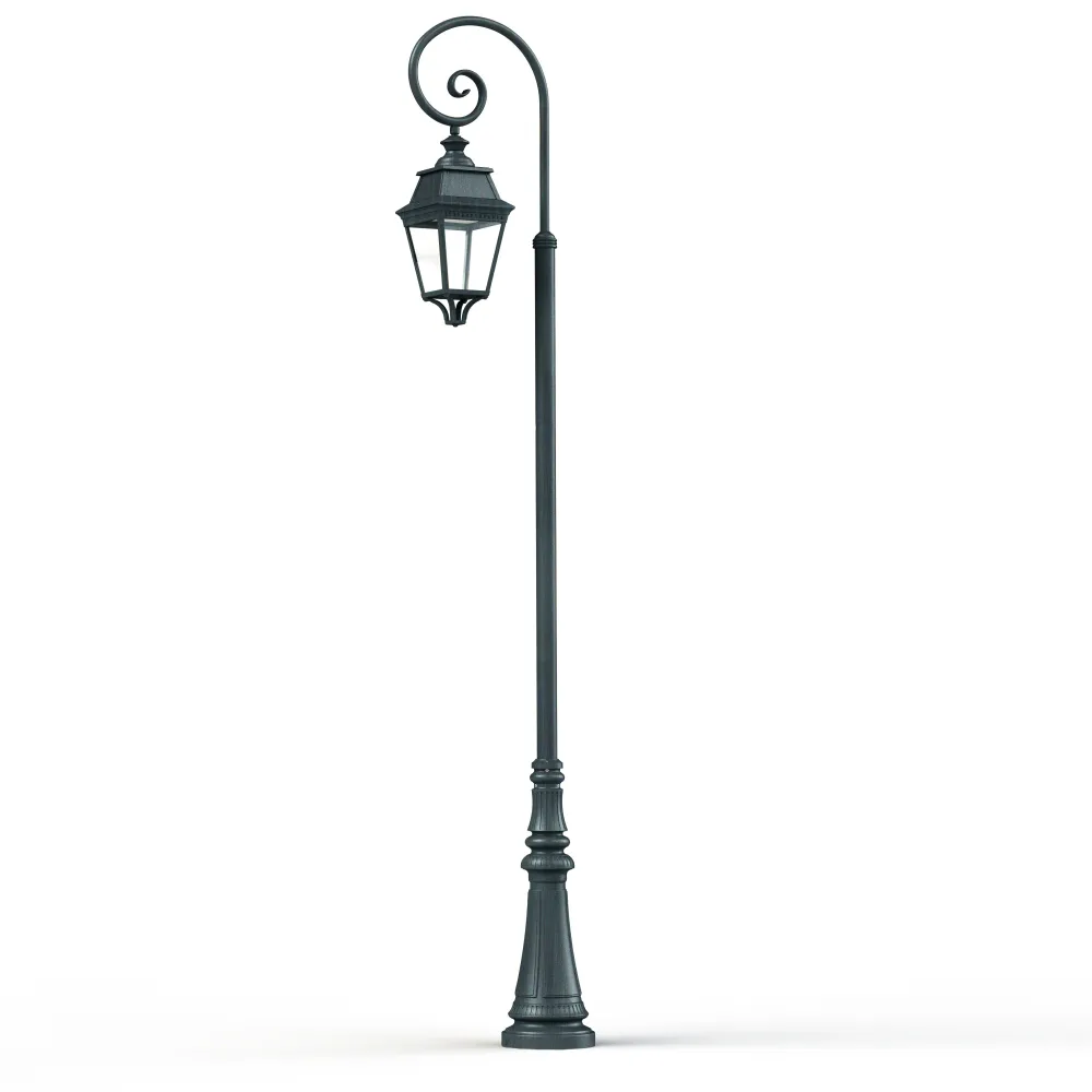 Lampadaire Avenue 3 N°9 LED Warm Patine vert de gris 008 Diffuseur clair 103238008