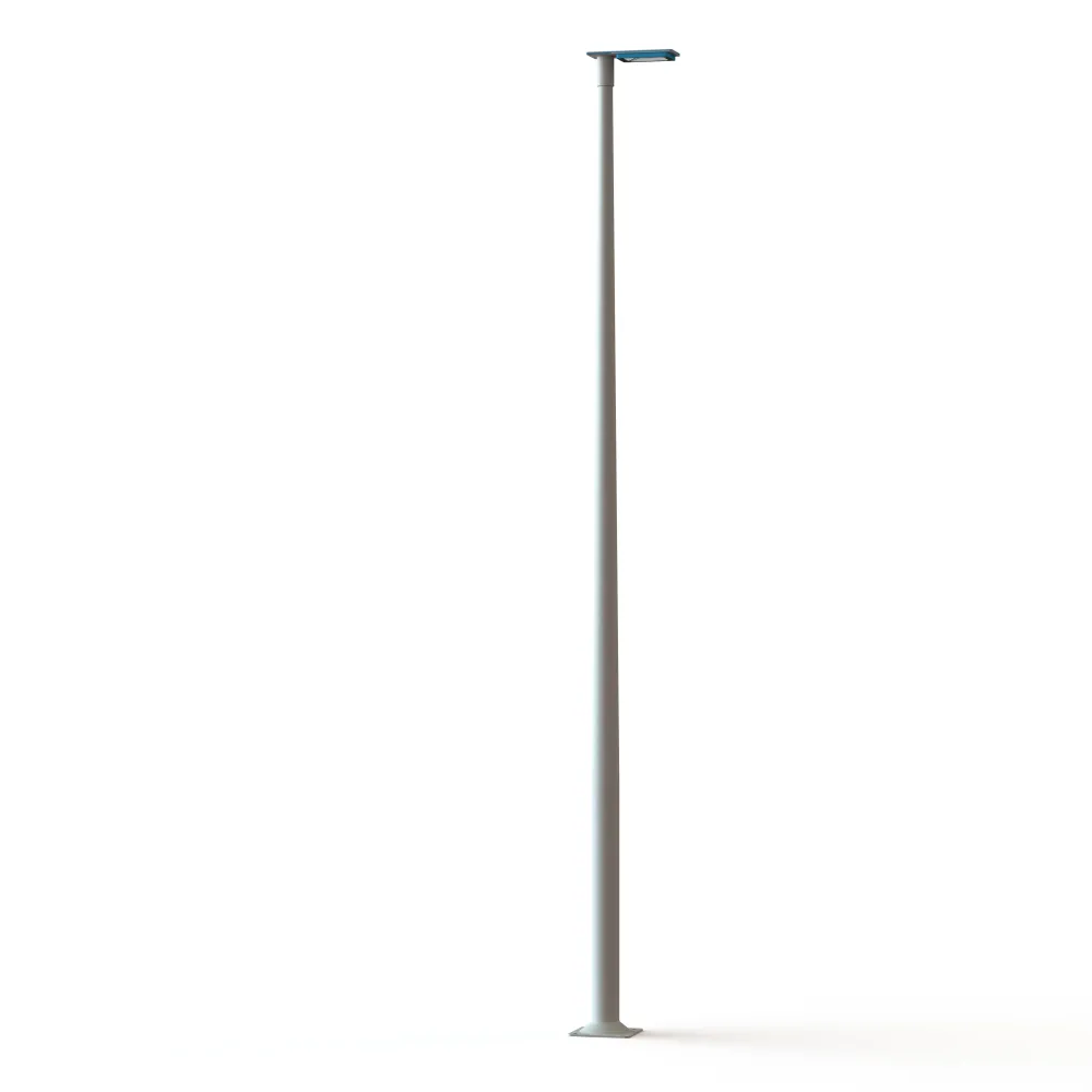 Lampadaire Hector N°3 LED Asym 26W 2700K Bleu 134, Support Gris 105 182244134