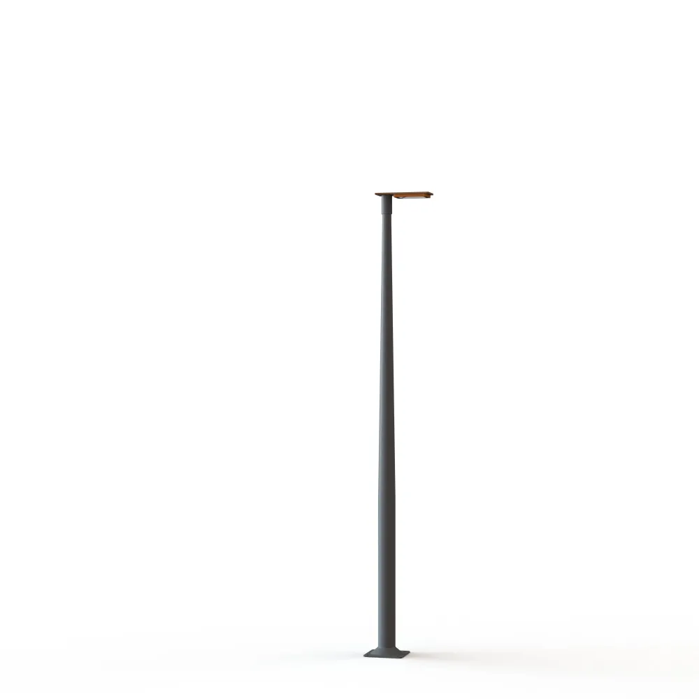 Lampadaire Hector N°2 LED asym 26W 3000K Orangé pur 014 support Gris noir 107 182314014